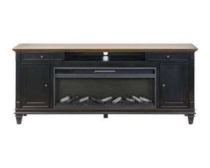 Martin Furniture - Hartford 76 in Traditional Fireplace Console In Black - IMHF370FP veiw 2