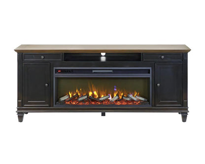 Martin Furniture - Hartford 76 in Traditional Fireplace Console In Black - IMHF370FP veiw 3