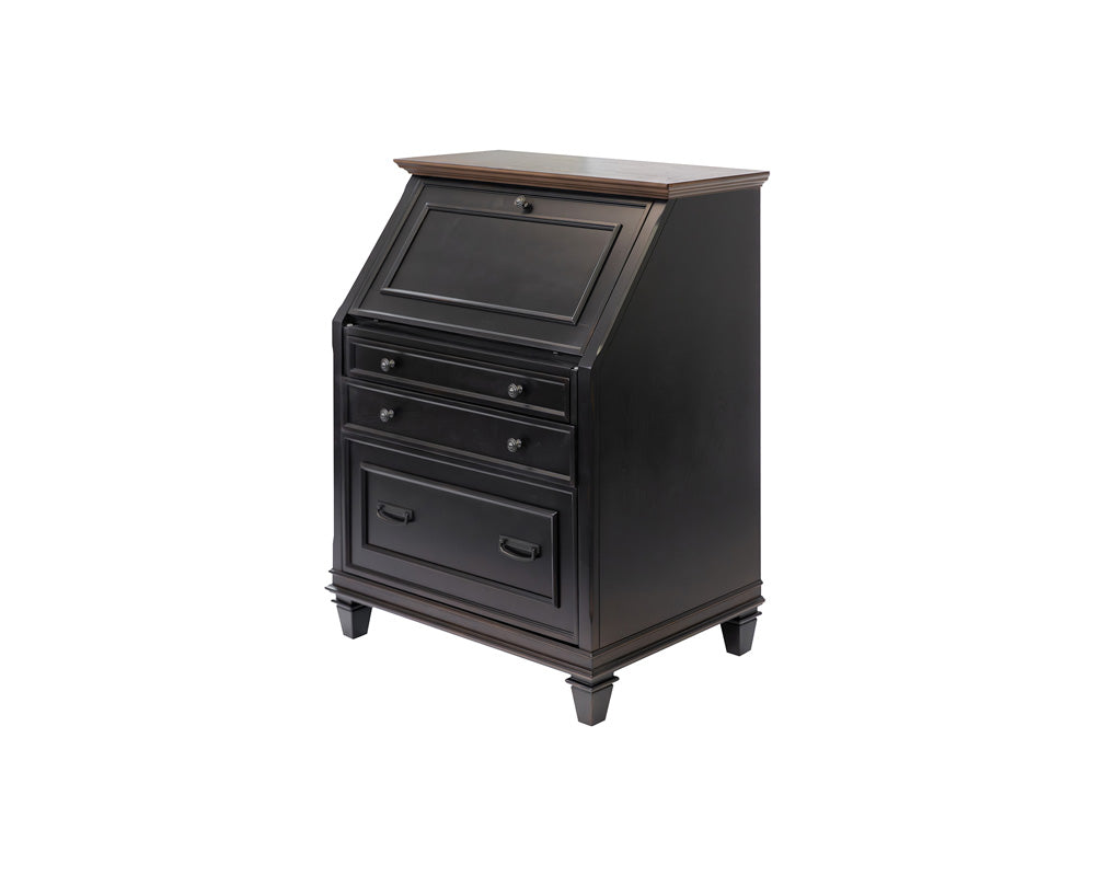 Martin Furniture - Hartford - Hartford Wood Drop-Lid Secretary Desk, Fully Assembled, Black - IMHF550 view 1
