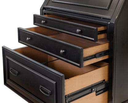 Martin Furniture - Hartford - Hartford Wood Drop-Lid Secretary Desk, Fully Assembled, Black - IMHF550 view 3