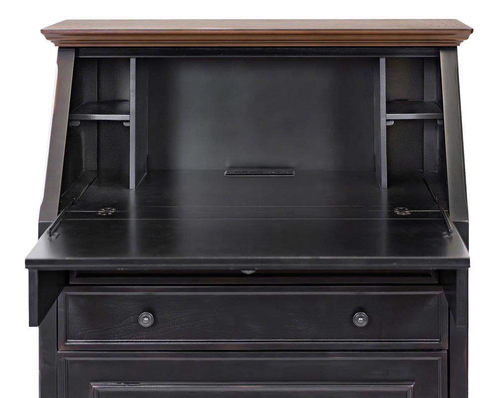 Martin Furniture - Hartford - Hartford Wood Drop-Lid Secretary Desk, Fully Assembled, Black - IMHF550 view 5