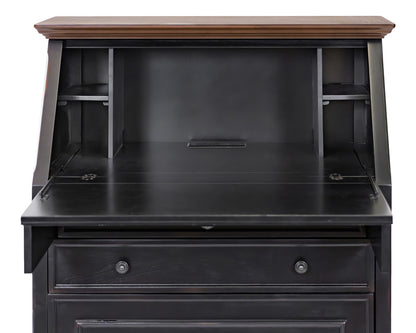 Martin Furniture - Hartford - Hartford Wood Drop-Lid Secretary Desk, Fully Assembled, Black - IMHF550 view 5
