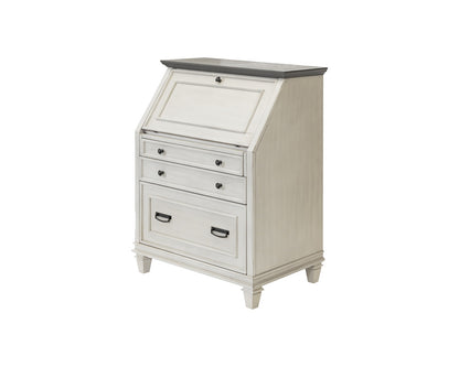 Martin Furniture - Hartford - Hartford Wood Drop-Lid Secretary Desk, Fully Assembled, White - IMHF550W view 1