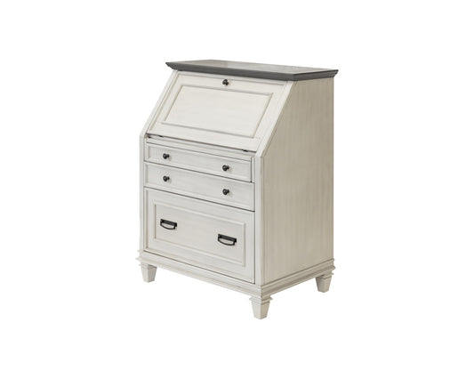 Martin Furniture - Hartford - Hartford Wood Drop-Lid Secretary Desk, Fully Assembled, White - IMHF550W view 1