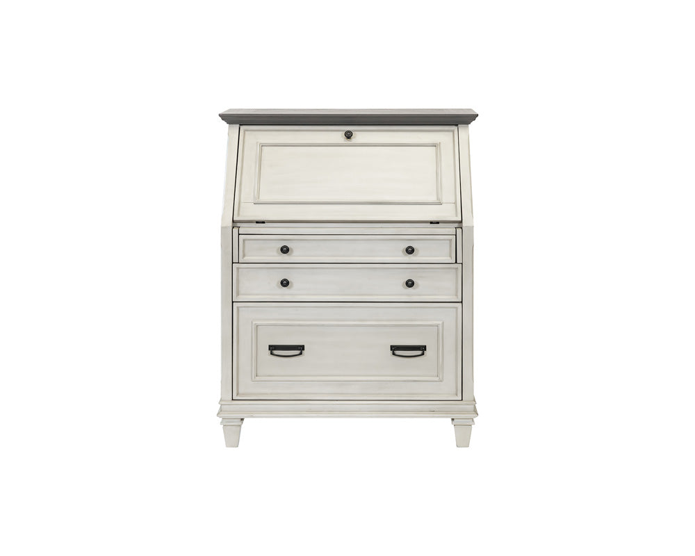 Martin Furniture - Hartford - Hartford Wood Drop-Lid Secretary Desk, Fully Assembled, White - IMHF550W view 2