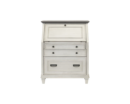 Martin Furniture - Hartford - Hartford Wood Drop-Lid Secretary Desk, Fully Assembled, White - IMHF550W view 2