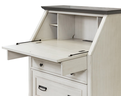 Martin Furniture - Hartford - Hartford Wood Drop-Lid Secretary Desk, Fully Assembled, White - IMHF550W view 5