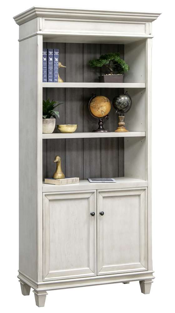 Martin Furniture - Hartford Wood Bookcase With Doors, Antique White - IMHF4078DW view 1