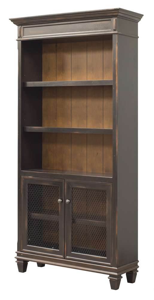 Martin Furniture - Hartford Wood Bookcase With Doors, Black - IMHF4078D view 3