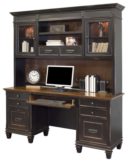 Martin Furniture - Hartford Wood Credenza and Hutch with Wire Mesh Doors, Black - IMHF689_682 veiw 6
