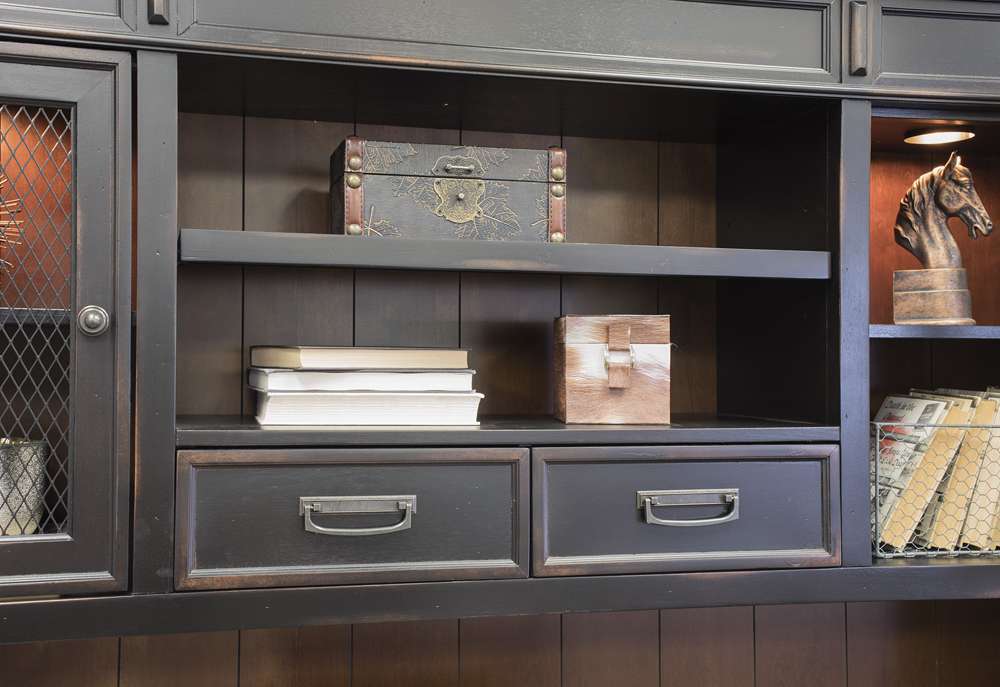 Martin Furniture - Hartford Wood Credenza and Hutch with Wire Mesh Doors, Black - IMHF689_682 veiw 7