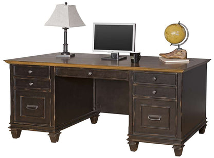 Martin Furniture - Hartford Wood Double Pedestal Desk, Black - IMHF680 view 1
