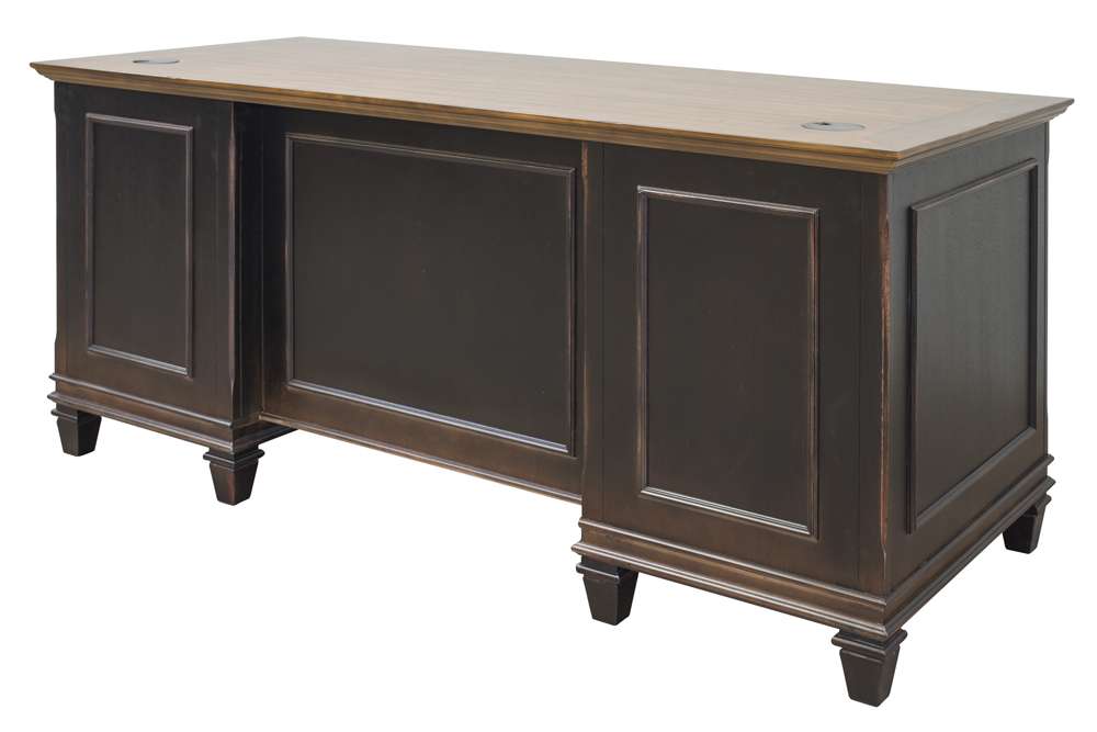 Martin Furniture - Hartford Wood Double Pedestal Desk, Black - IMHF680 view 3