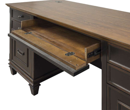 Martin Furniture - Hartford Wood Double Pedestal Desk, Black - IMHF680 view 4