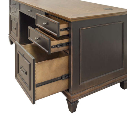 Martin Furniture - Hartford Wood Double Pedestal Desk, Black - IMHF680 view 5