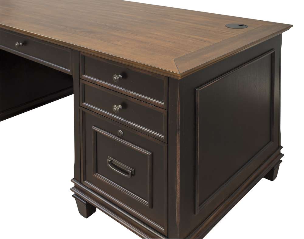 Martin Furniture - Hartford Wood Double Pedestal Desk, Black - IMHF680 view 6
