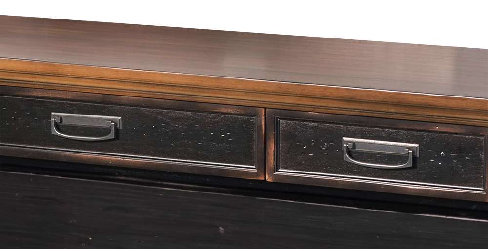 Martin Furniture - Hartford Wood Double Pedestal Desk, Black - IMHF680 veiw 2