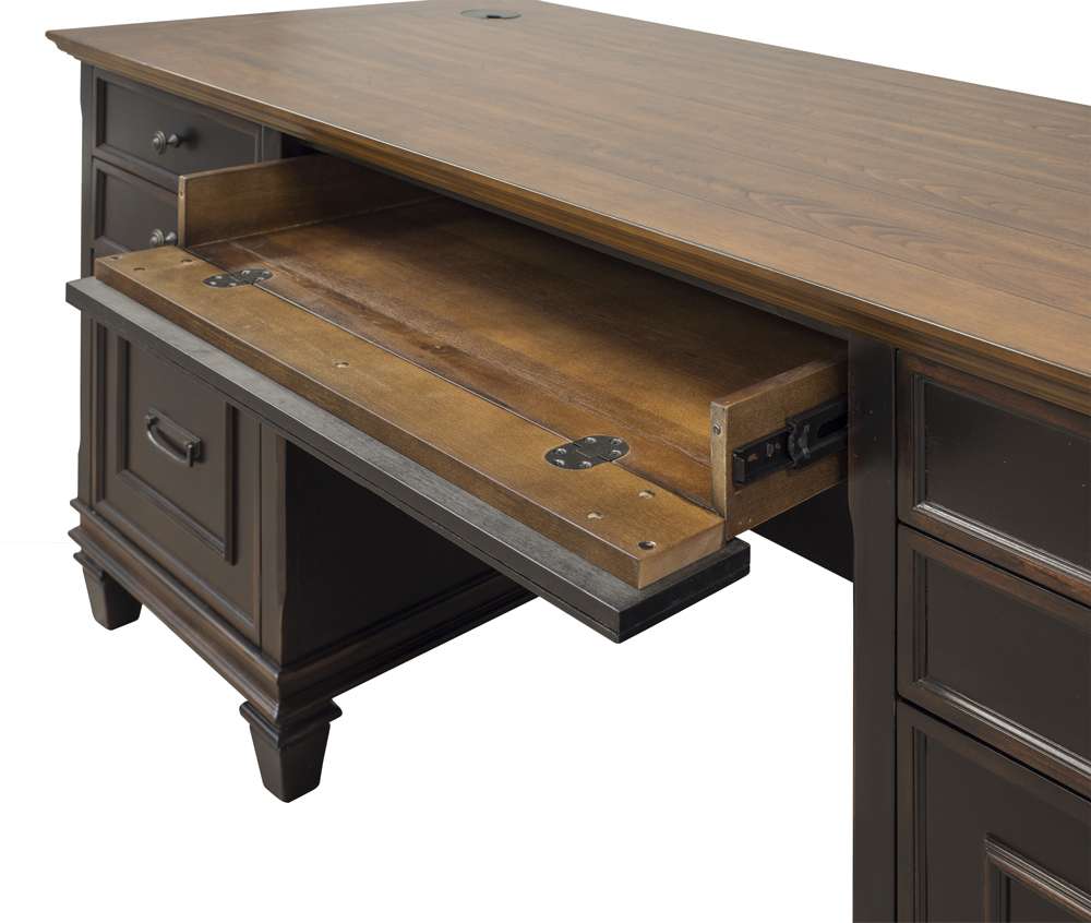 Martin Furniture - Hartford Wood Double Pedestal Desk, Black - IMHF680 veiw 4