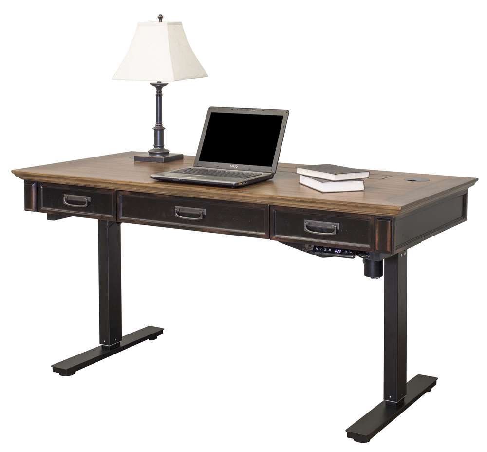 Martin Furniture - Hartford Wood Electric Sit/Stand Desk, Black - IMHF384T-Kit view 1