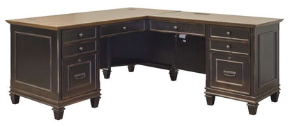 Martin Furniture - Hartford Wood L-Desk and Return, Black - IMHF684R-Kit view 1