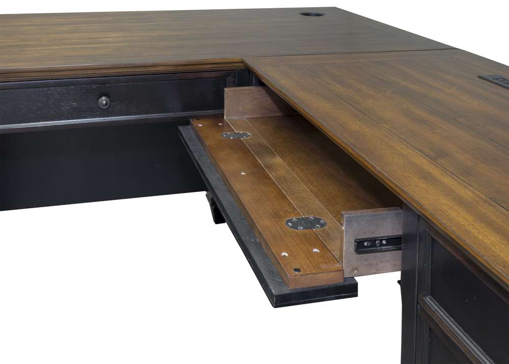 Martin Furniture - Hartford Wood L-Desk and Return, Black - IMHF684R-Kit view 3