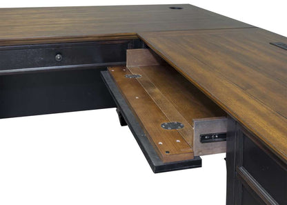 Martin Furniture - Hartford Wood L-Desk and Return, Black - IMHF684R-Kit view 3