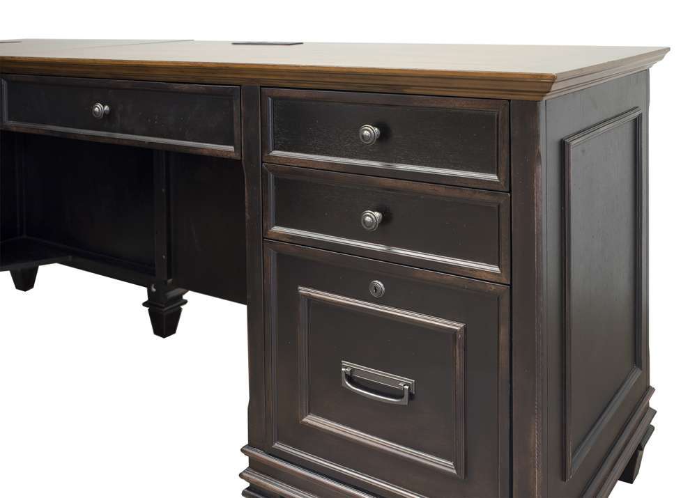 Martin Furniture - Hartford Wood L-Desk and Return, Black - IMHF684R-Kit veiw 8