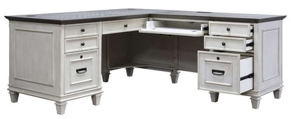 Martin Furniture - Hartford Wood L-Desk and Return, Antique White - IMHF684RW-Kit view 1
