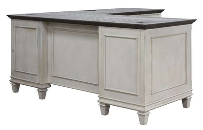 Martin Furniture - Hartford Wood L-Desk and Return, Antique White - IMHF684RW-Kit view 4