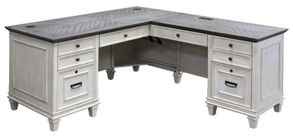 Martin Furniture - Hartford Wood L-Desk and Return, Antique White - IMHF684RW-Kit view 5