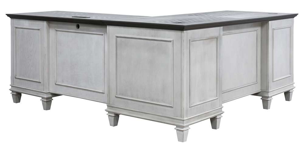 Martin Furniture - Hartford Wood L-Desk and Return, Antique White - IMHF684RW-Kit view 6