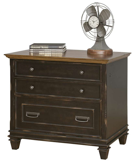 Martin Furniture - Hartford Wood Lateral File With Locking Legal/Letter File Drawer, Black - IMHF450 view 1