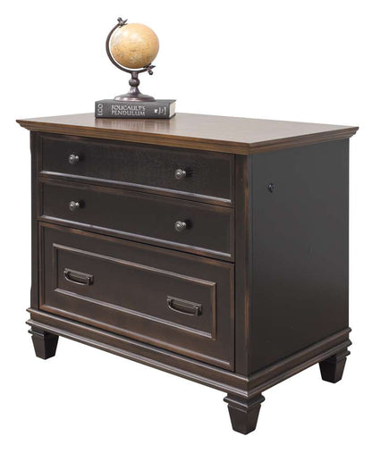Martin Furniture - Hartford Wood Lateral File With Locking Legal/Letter File Drawer, Black - IMHF450 view 3