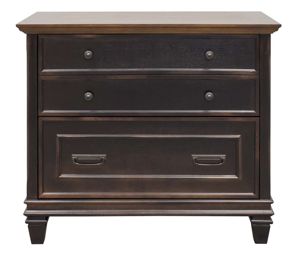 Martin Furniture - Hartford Wood Lateral File With Locking Legal/Letter File Drawer, Black - IMHF450 view 4