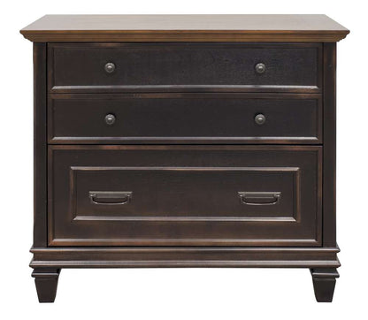 Martin Furniture - Hartford Wood Lateral File With Locking Legal/Letter File Drawer, Black - IMHF450 view 4