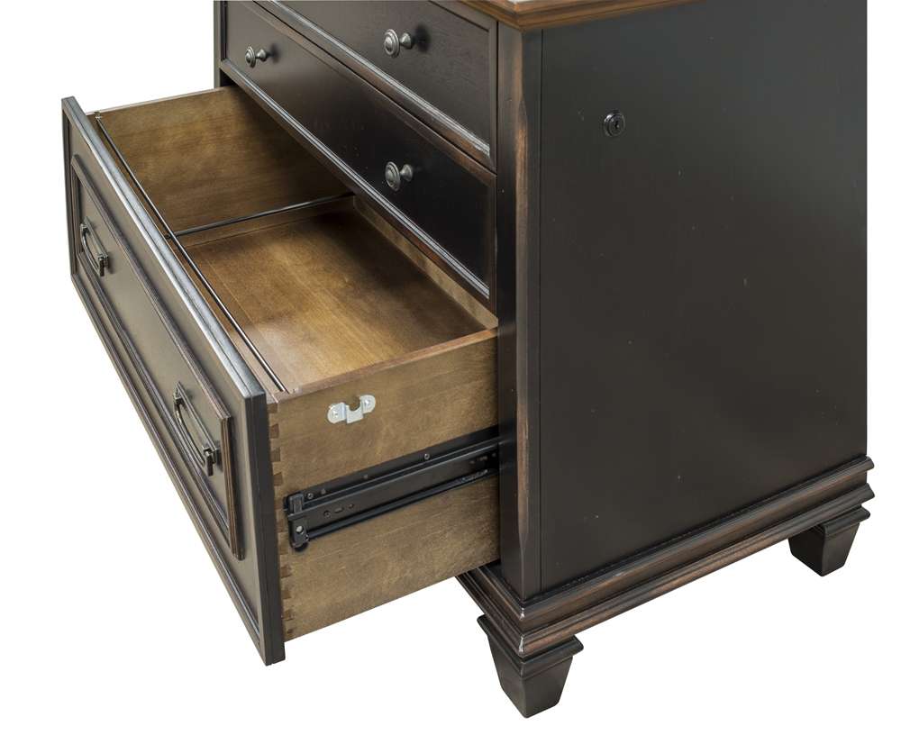 Martin Furniture - Hartford Wood Lateral File With Locking Legal/Letter File Drawer, Black - IMHF450 view 5