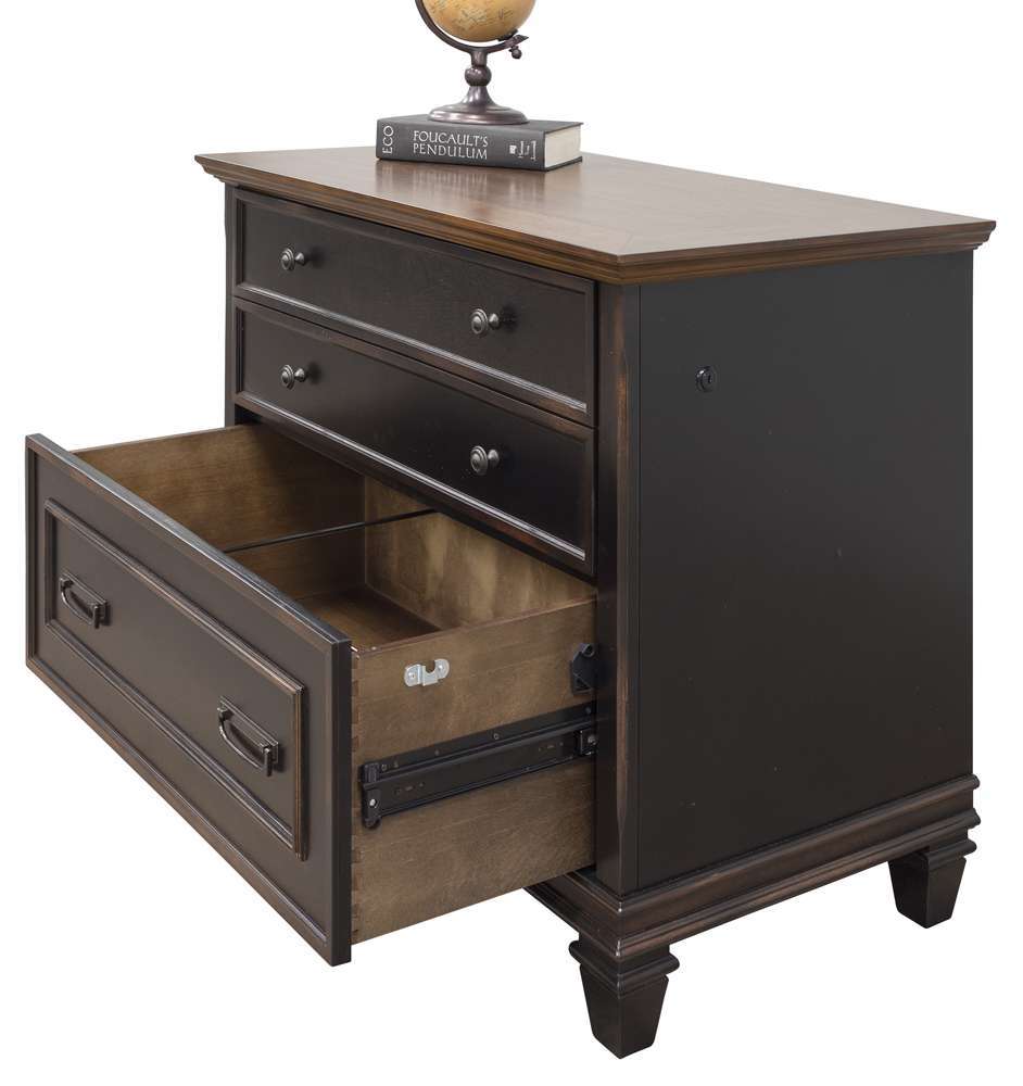 Martin Furniture - Hartford Wood Lateral File With Locking Legal/Letter File Drawer, Black - IMHF450 veiw 6
