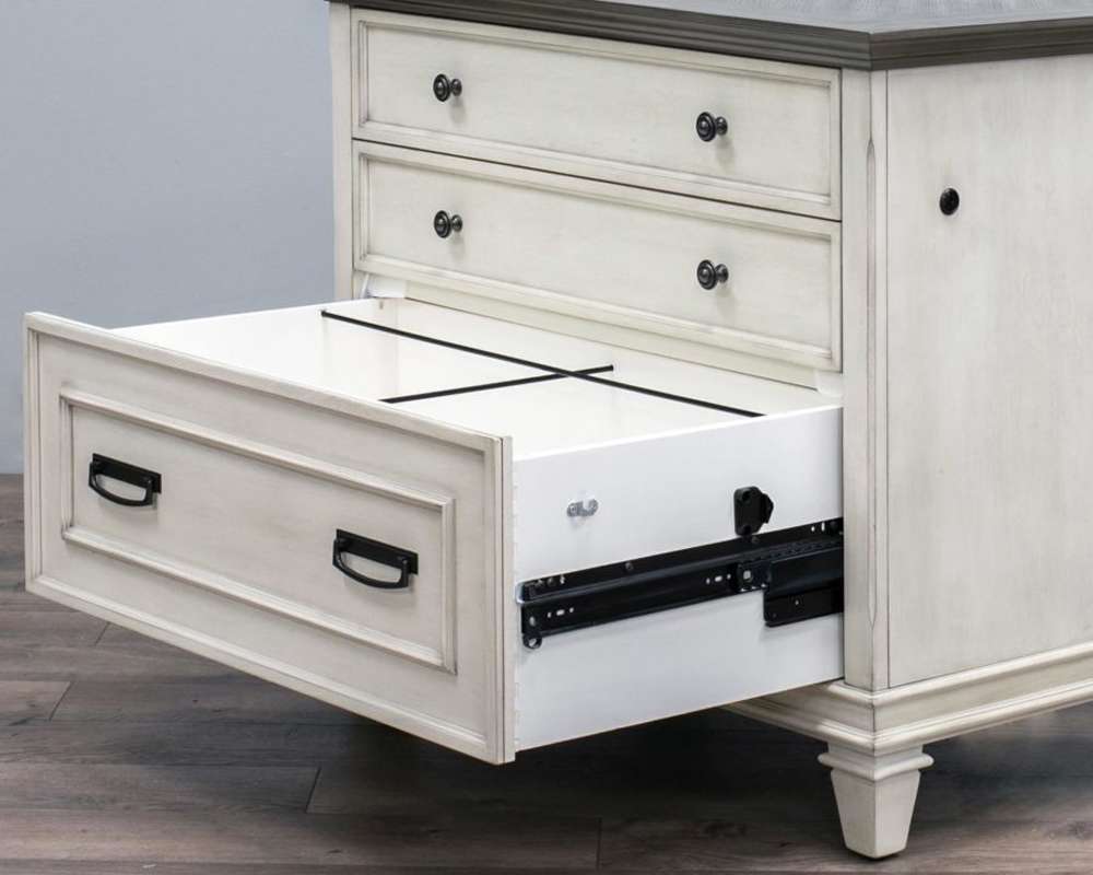 Martin Furniture - Hartford Wood Lateral File With Locking Legal/Letter File Drawer, White - IMHF450W view 3