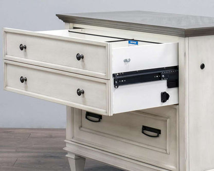 Martin Furniture - Hartford Wood Lateral File With Locking Legal/Letter File Drawer, White - IMHF450W veiw 2