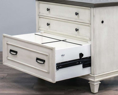 Martin Furniture - Hartford Wood Lateral File With Locking Legal/Letter File Drawer, White - IMHF450W veiw 3