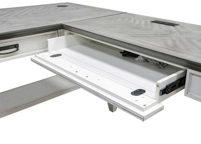 Martin Furniture - Hartford Wood Open L-Desk and Return, White - IMHF386RW-Kit view 5