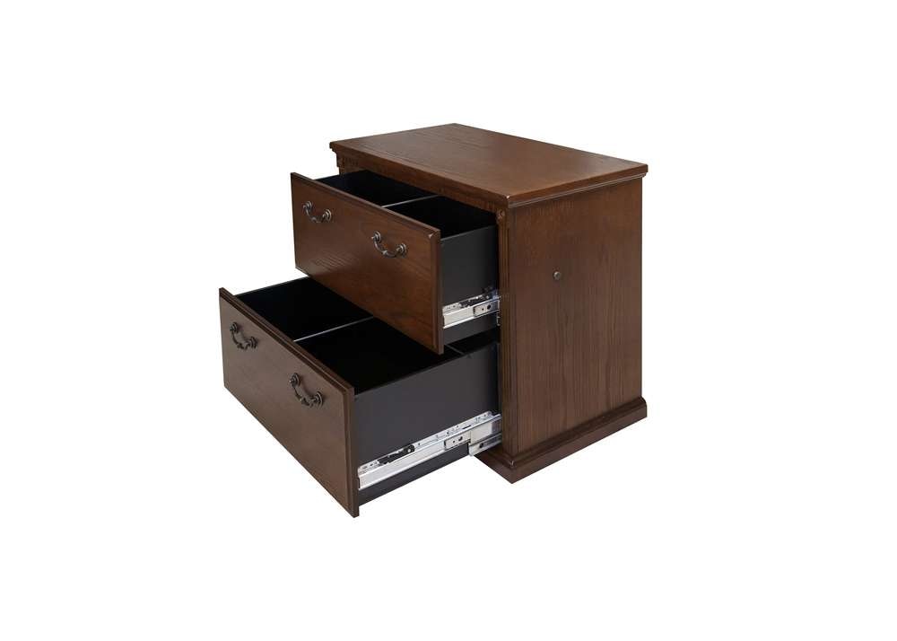 Martin Furniture  -  Huntington Oxford Two Drawer Lateral File Cabinet, Brown  - IMHO450B veiw 3