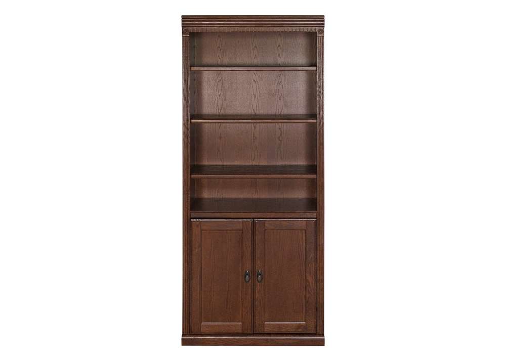 Martin Furniture - Huntington Oxford Wood Bookcase With Doors, Brown - IMHO3072DB view 1