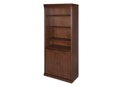 Martin Furniture - Huntington Oxford Wood Bookcase With Doors, Brown - IMHO3072DB veiw 3