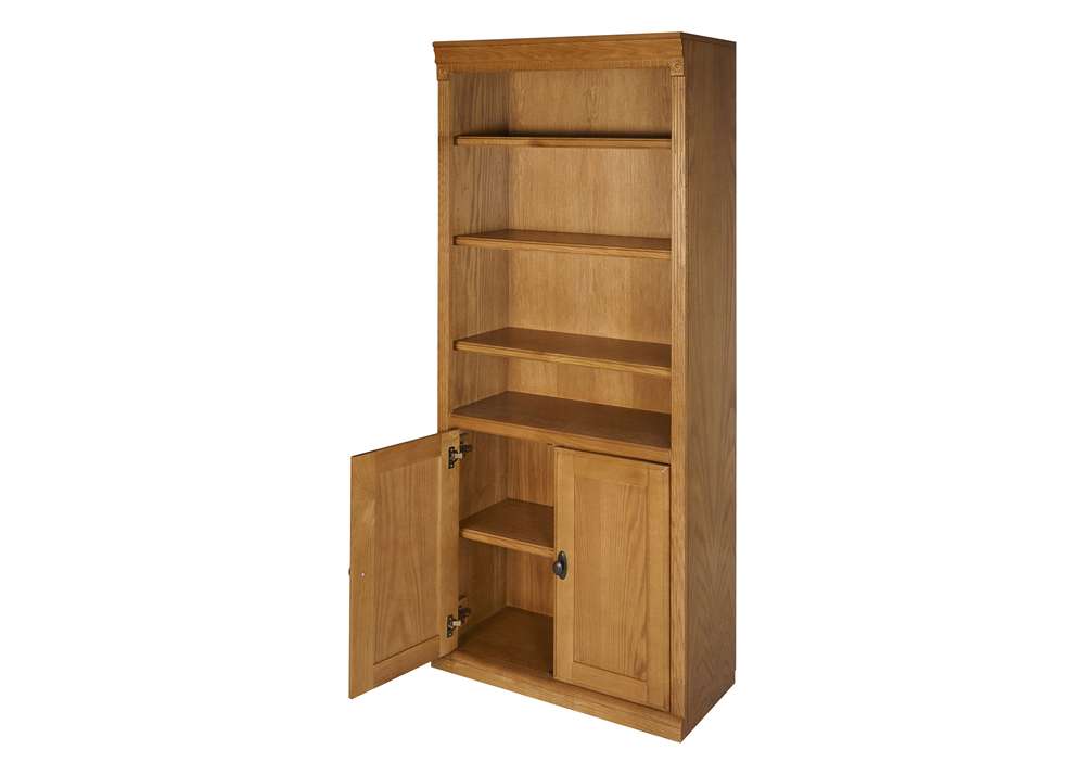 Martin Furniture - Huntington Oxford Wood Bookcase With Doors, Wheat - IMHO3072DW veiw 1