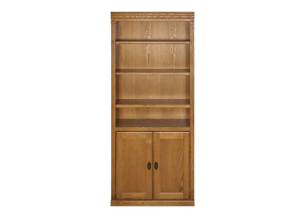 Martin Furniture - Huntington Oxford Wood Bookcase With Doors, Wheat - IMHO3072DW veiw 4