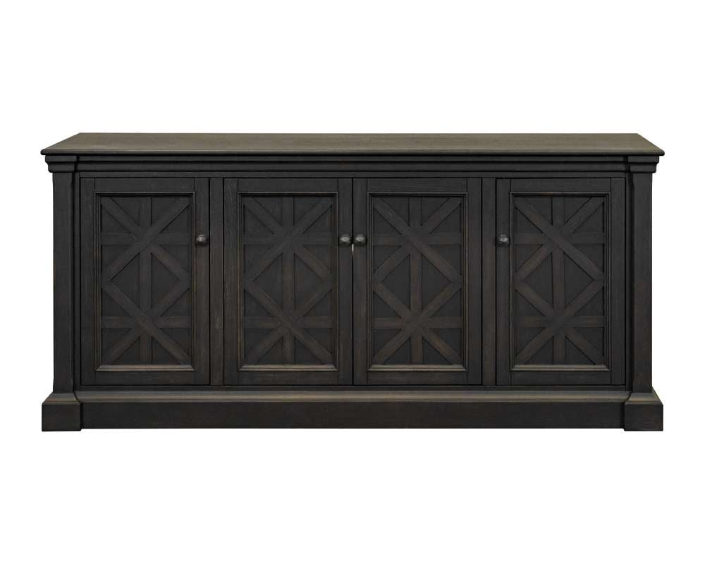 Martin Furniture - Kingston - Traditional 70in TV Console, Wood Accent Cabinet, Entryway Console, Fully Assembled, Dark Brown - IMKN370 veiw 1