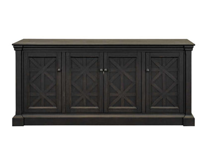 Martin Furniture - Kingston - Traditional 70in TV Console, Wood Accent Cabinet, Entryway Console, Fully Assembled, Dark Brown - IMKN370 veiw 1