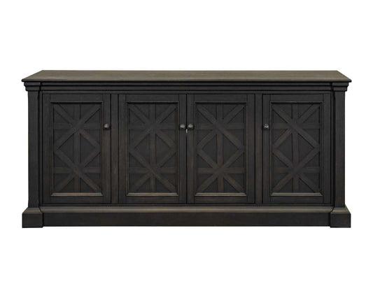 Martin Furniture - Kingston - Traditional 70in TV Console, Wood Accent Cabinet, Entryway Console, Fully Assembled, Dark Brown - IMKN370 veiw 1