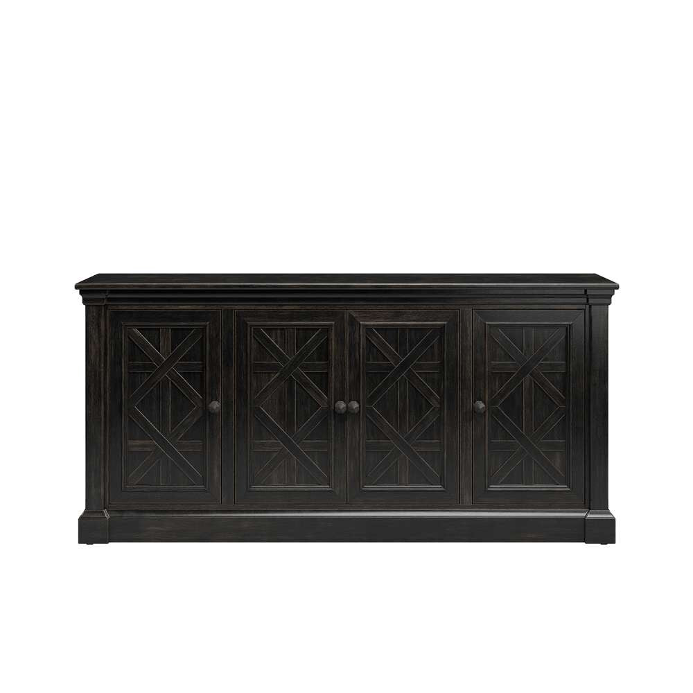 Martin Furniture - Kingston - Traditional 70in TV Console, Wood Accent Cabinet, Entryway Console, Fully Assembled, Dark Brown - IMKN370 veiw 2